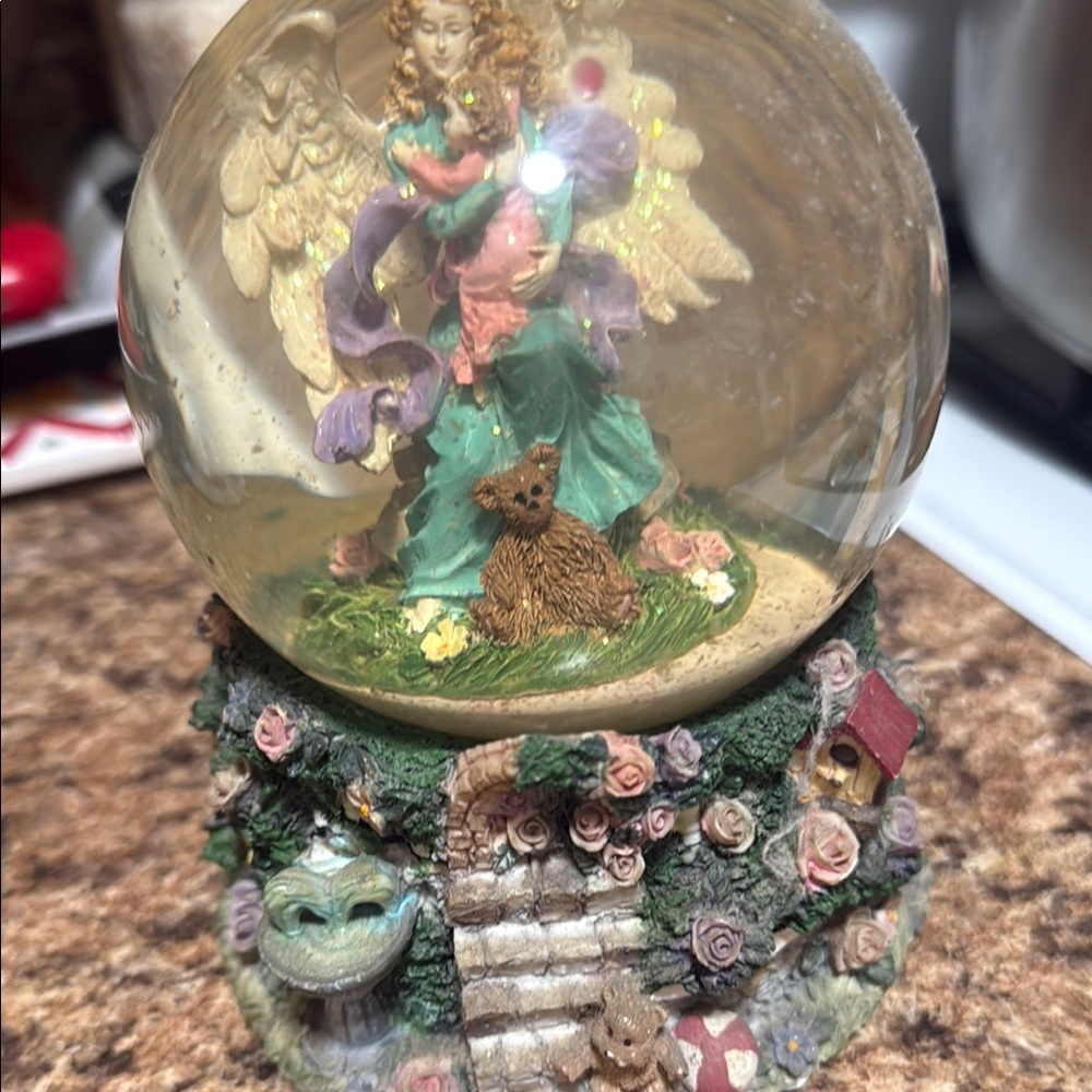 Decorative Angel and Dog Snow Globe
